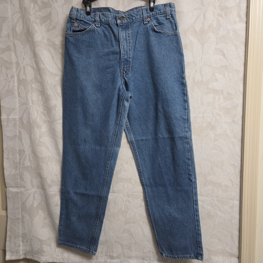 VGT Levi's 550 Relaxed Fit Tapered Leg Jeans XL 36X30 Made USA Camp Western 90s